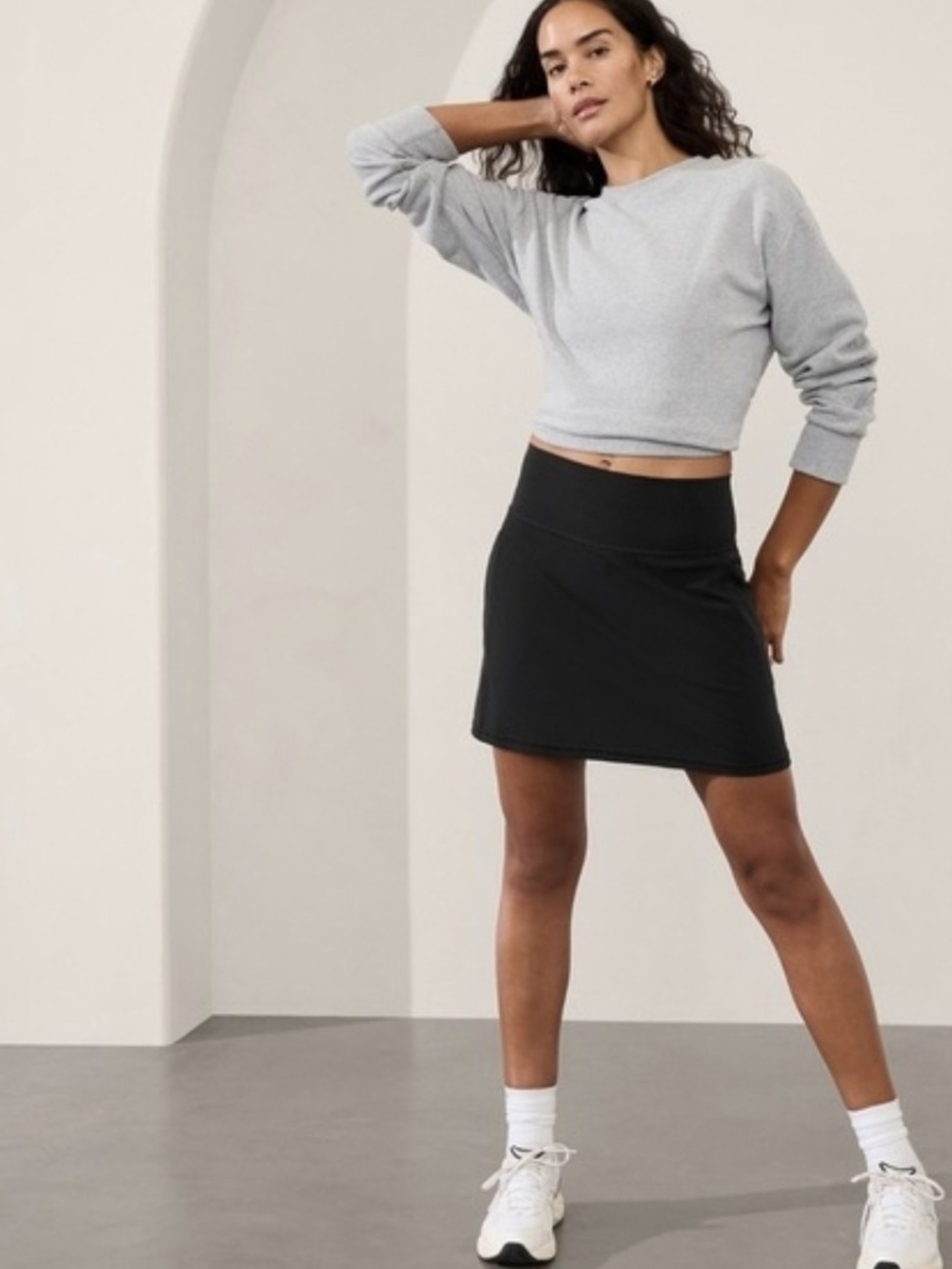 Athleta Black Salutation Stash Pocket 16.5"  Skort Black